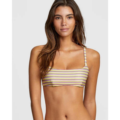 RVCA 282896 Women Bralette Bikini Tops Stripe Out Bralette Creme