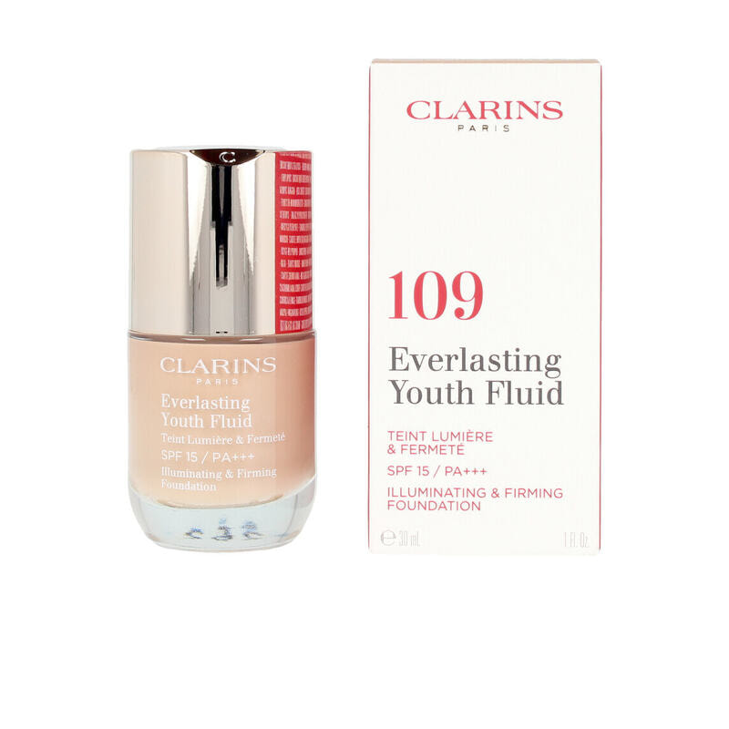 Clarins тональный флюид. Clarins Everlasting Youth Fluid. Clarins Everlasting Youth Fluid 103. Флюид тональный для лица.