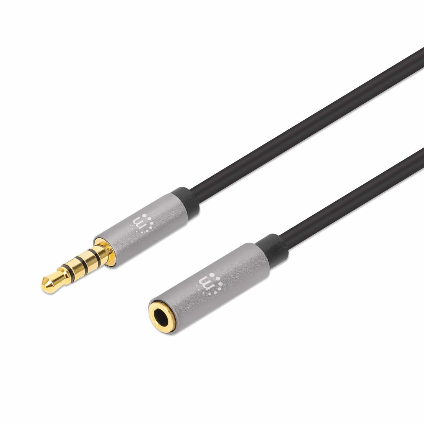 Manhattan 356039 аудио кабель 2 m 3,5 мм Черный, Серебристый