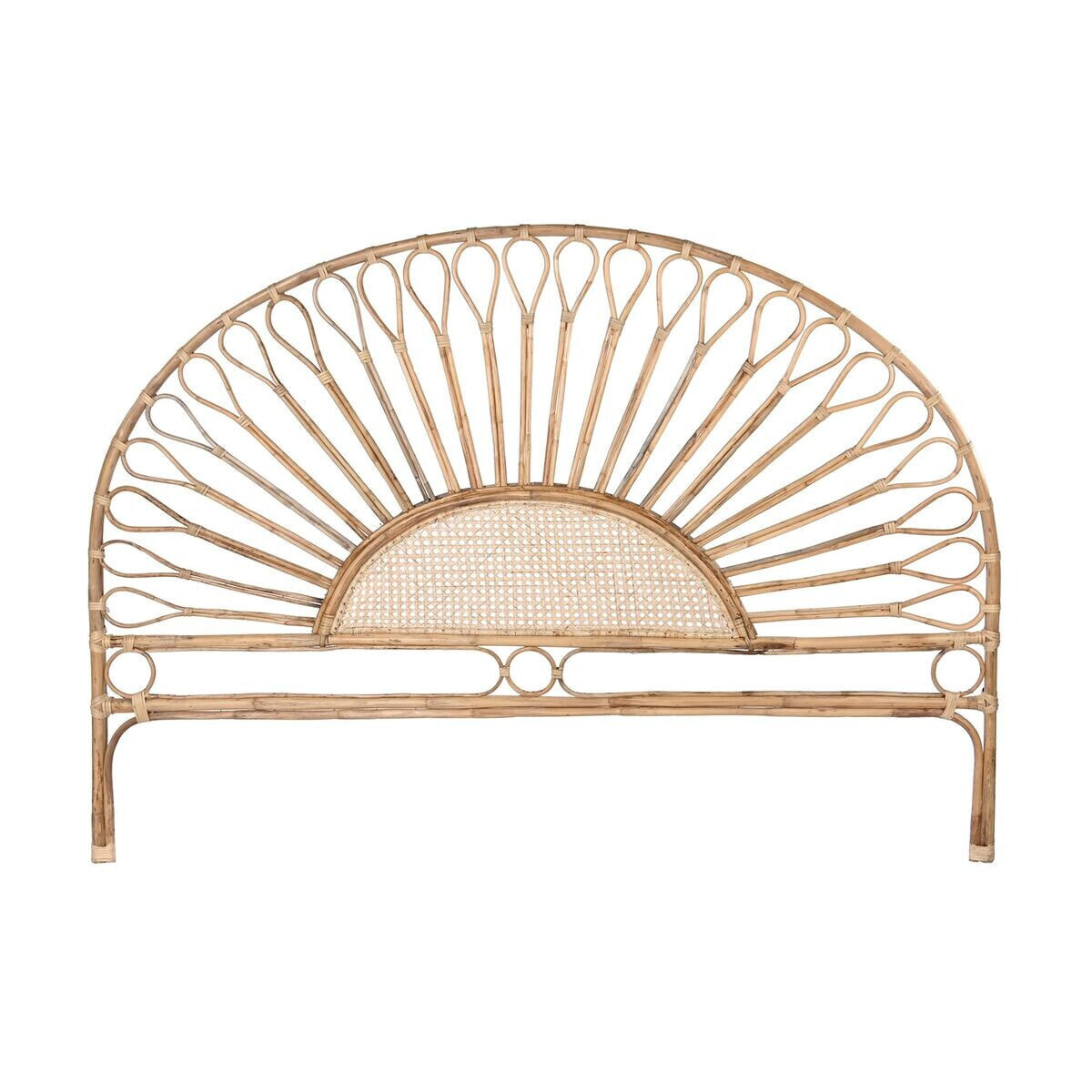 Headboard DKD Home Decor Natural Sunflower Wood Rattan 178 x 4 x 90 cm 178 x 4 x 127 cm