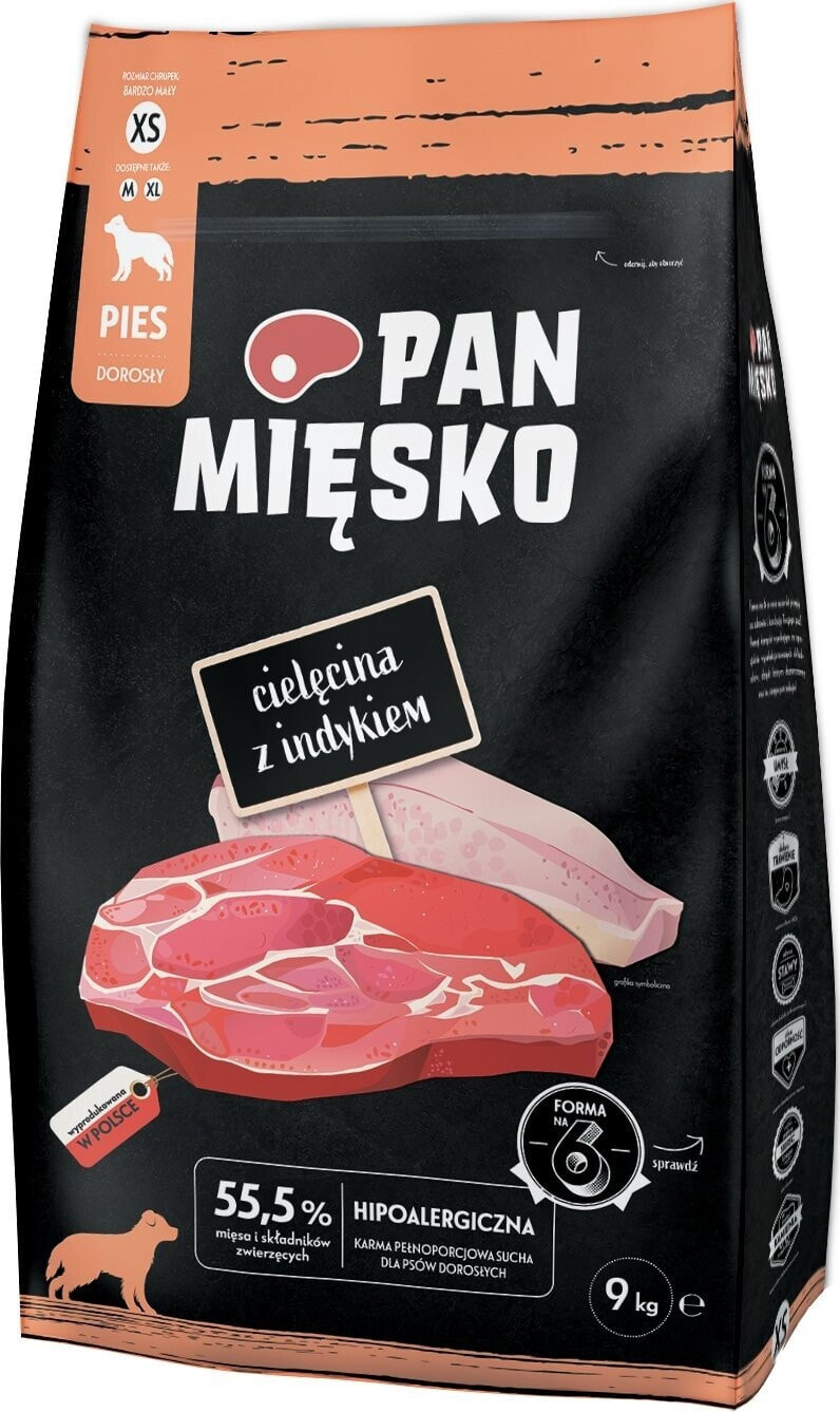 Pan Mięsko Pan Mięsko Karma sucha dla psa - cielęcina i indyk chrupki XL 9kg