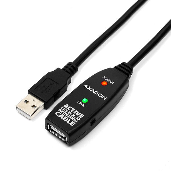 Компьютерный разъем или переходник Axagon ADR-210, 10 m, USB A, USB A, USB 2.0, 480 Mbit/s, Black