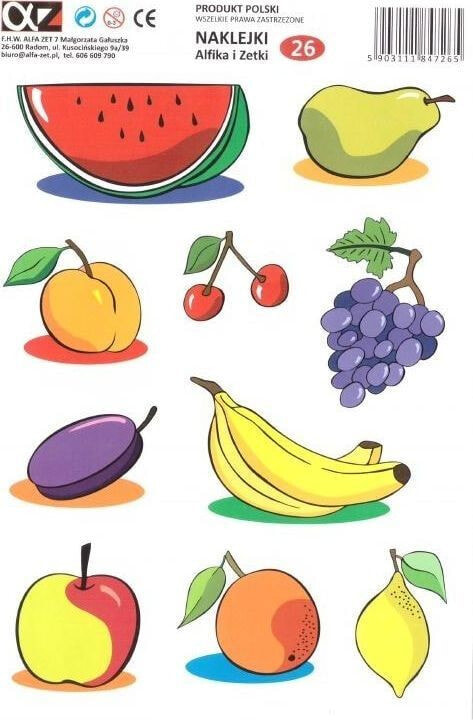 Alfa-Zet 7 Alfika and Zetka stickers 26 Fruits