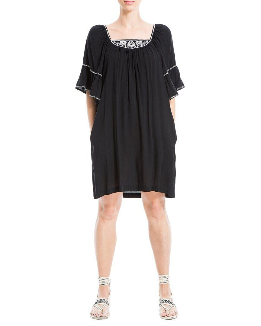 Max Studio Embroidered Dobby Ruffle Sleeve Dress Women's