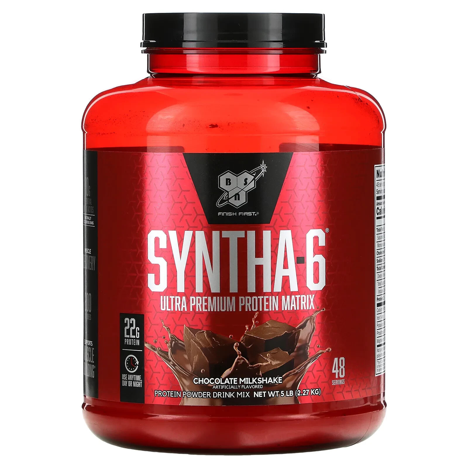 BSN, Syntha-6, Ultra Premium Protein Matrix, Chocolate Milkshake, 5 lbs (2.27 kg)