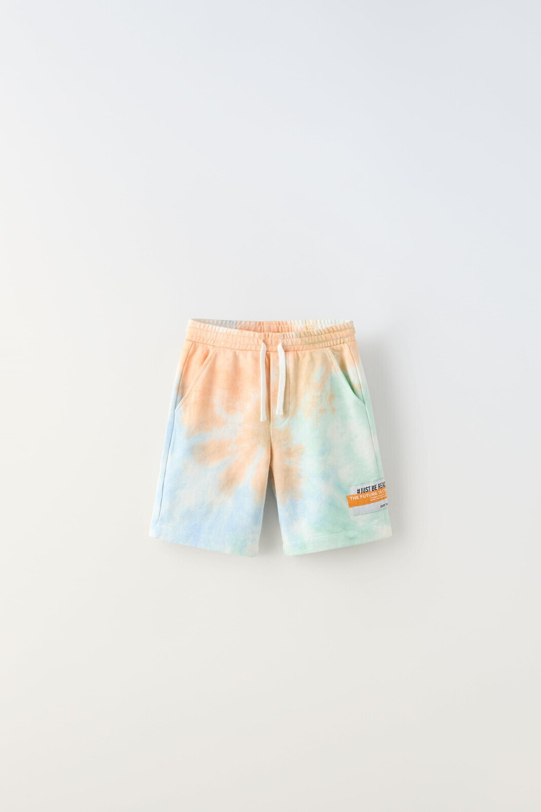 Tie-dye bermuda shorts with label
