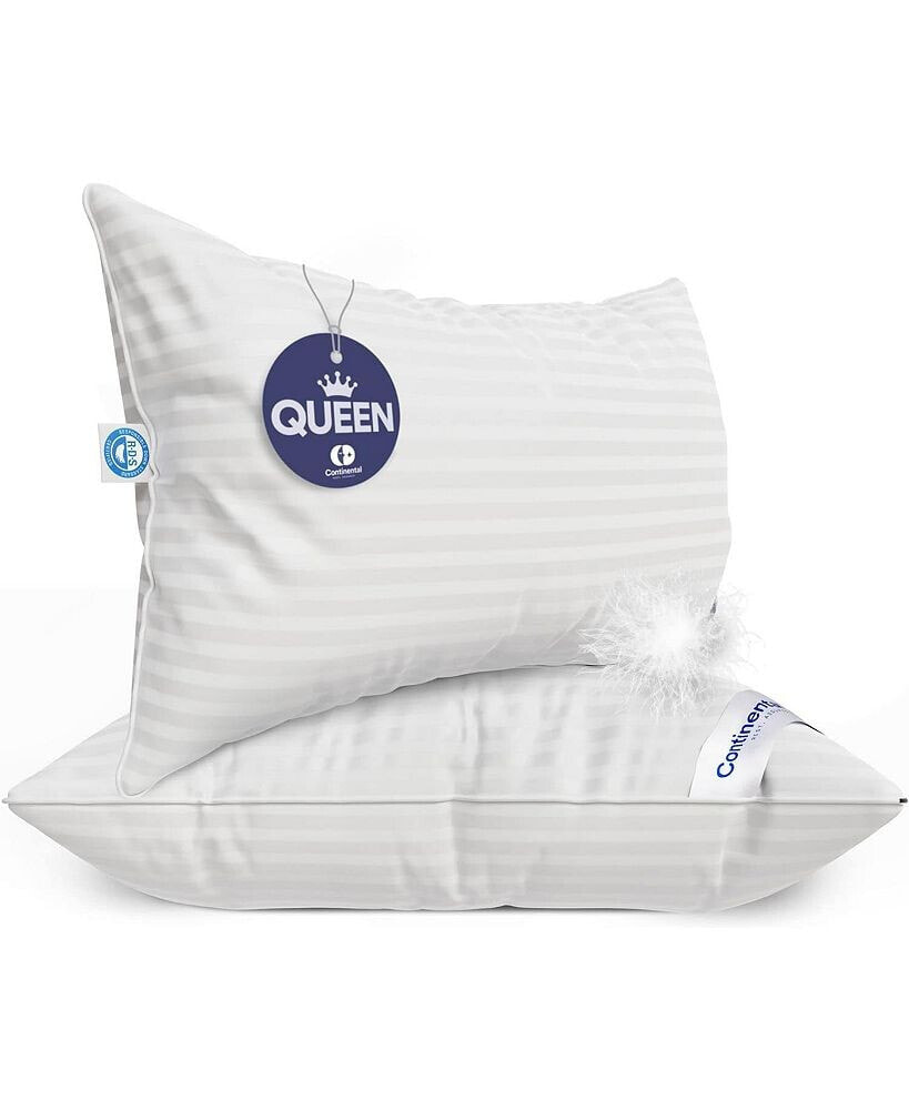 Continental Bedding medium Comfort with 700 Fill Power - Queen Size Set of 2