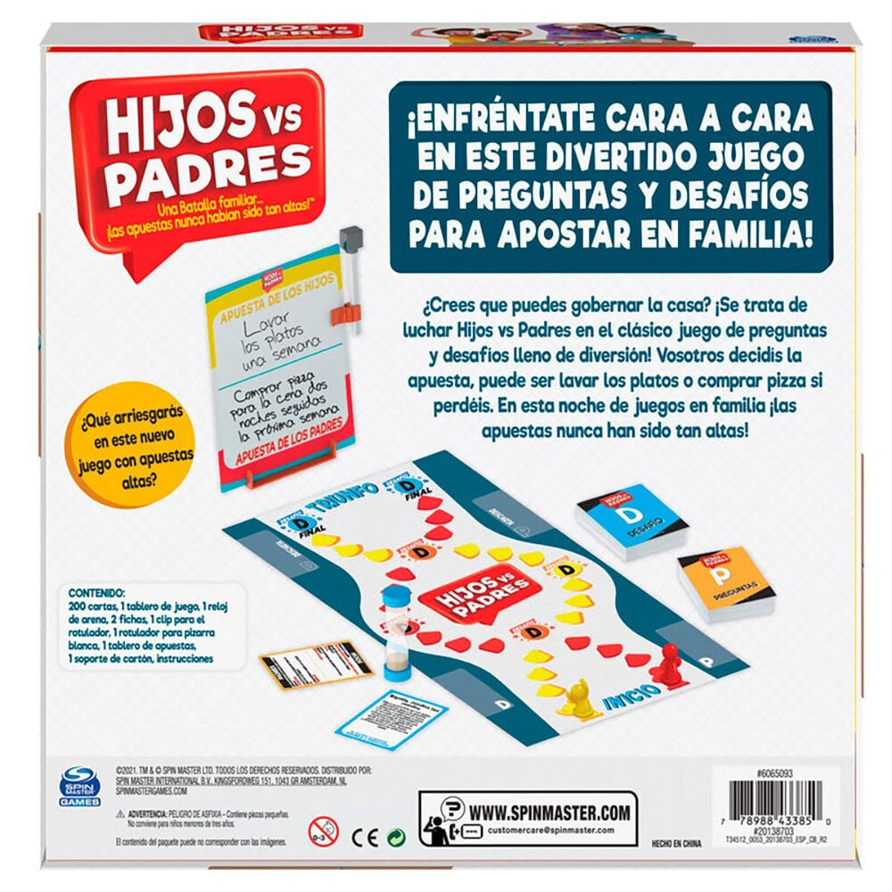 SPIN MASTER Children Against Parents Spanish Table Board Game настольные  игры для компании V117664892 купить по выгодной цене от 2526 руб. в  интернет-магазине market.litemf.com с доставкой