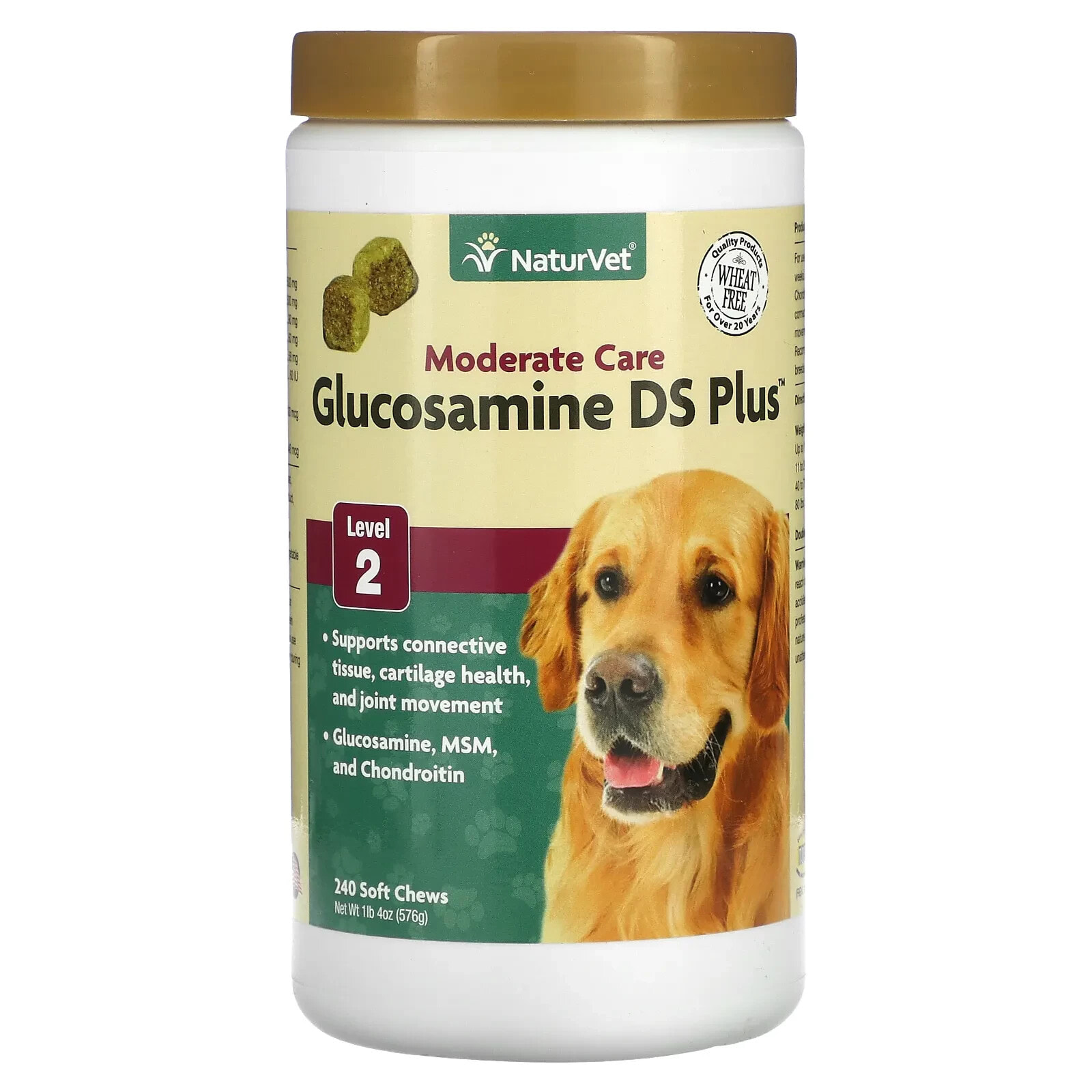 NaturVet, Glucosamine DS Plus, Moderate Joint Care, Level 2, 120 Soft Chews, 10.1 oz (288 g)