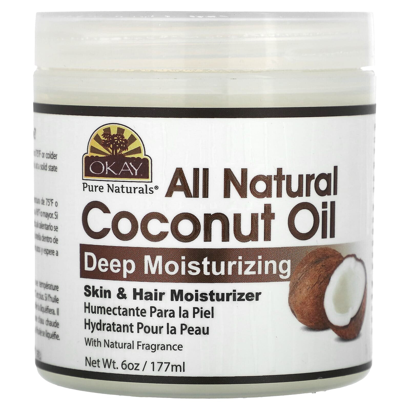 All Natural Coconut Oil, Deep Moisturizing, 6 oz (177 ml)