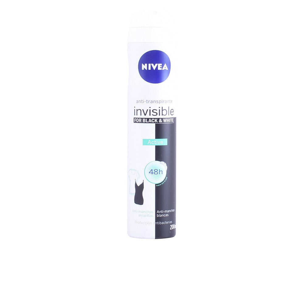 Nivea Black&White Invisible Active Deorotant Spray  Дезодорант-спрей без следов 200 мл