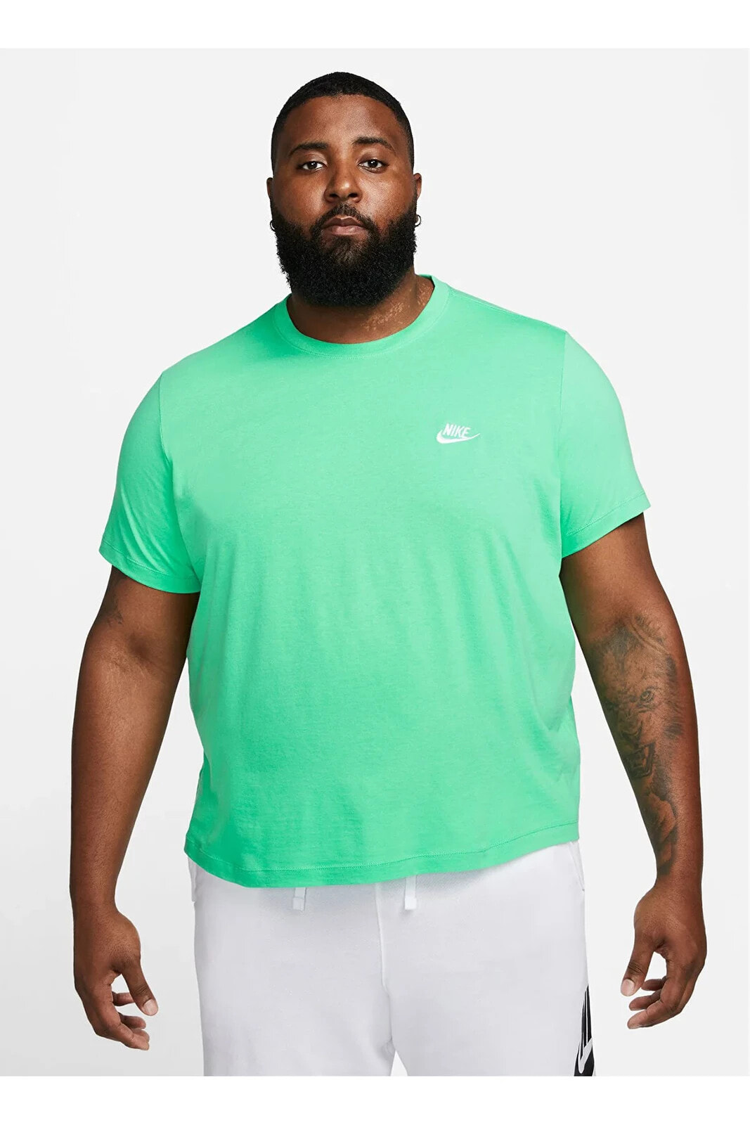 Yeşil Erkek Yuvarlak Yaka T-Shirt AR4997-363 M NSW CLUB TEE