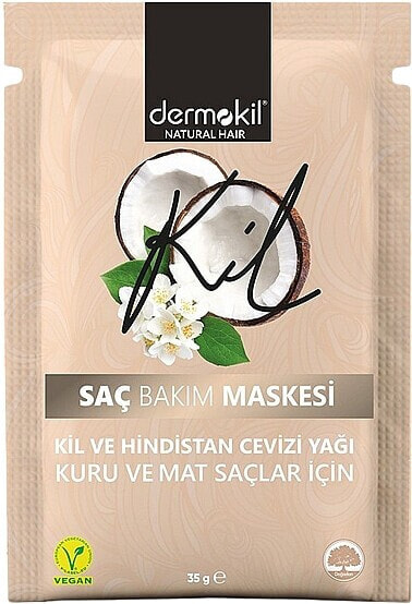 Maske für trockenes Haar mit Kokosöl - Dermokil Clay and Coconut Hair Mask