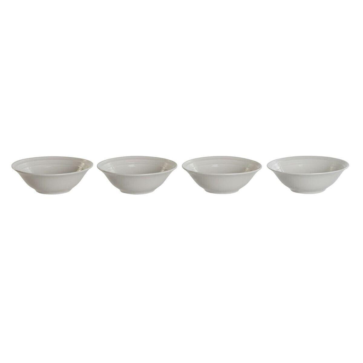Set of bowls DKD Home Decor White Porcelain 17 x 17 x 7 cm