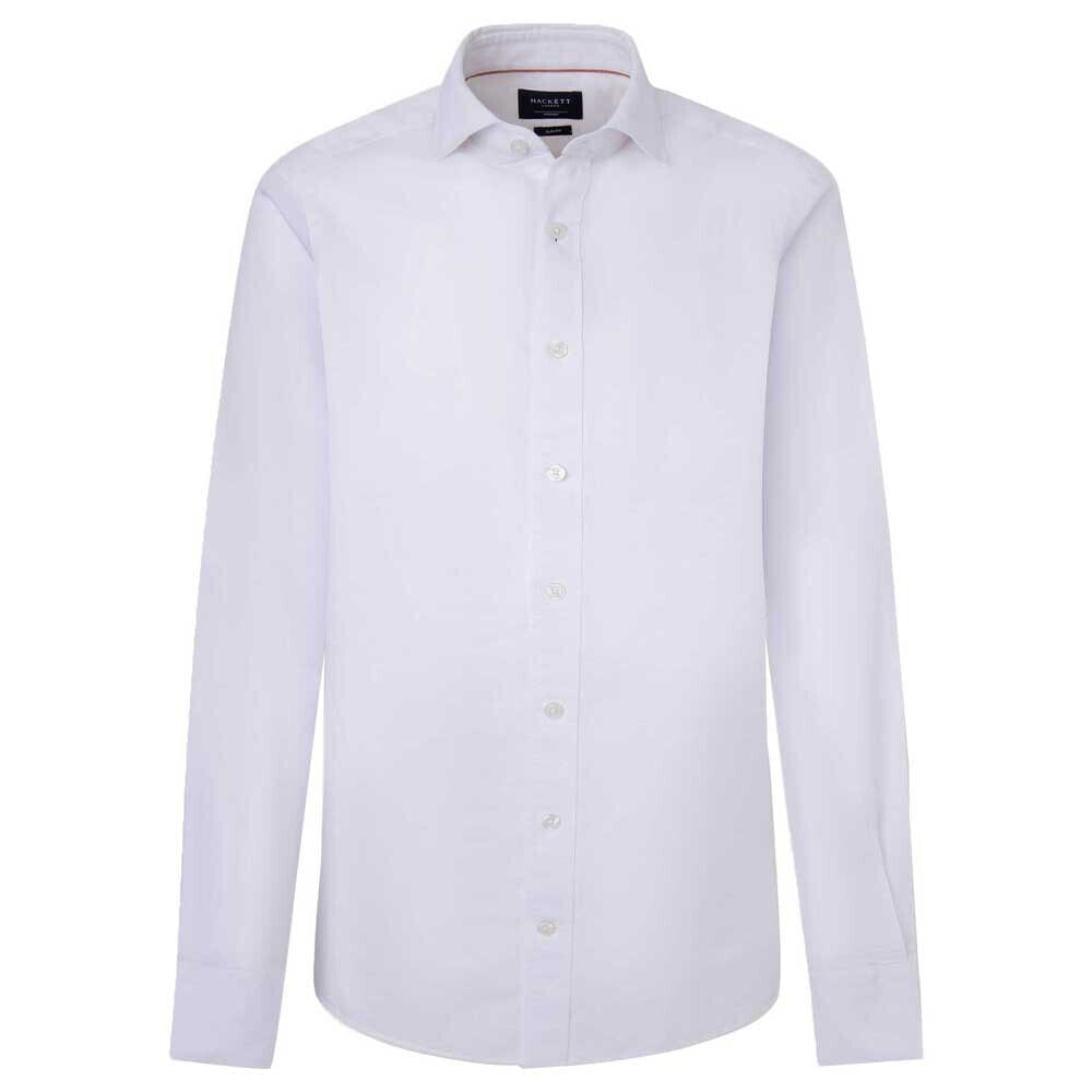 HACKETT Melange Cotton Linen Long Sleeve Shirt