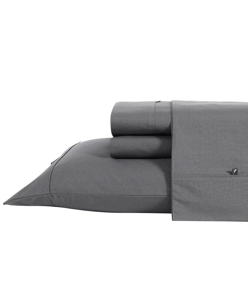 Nautica solid Cotton Percale 4-Piece Sheet Set, Full