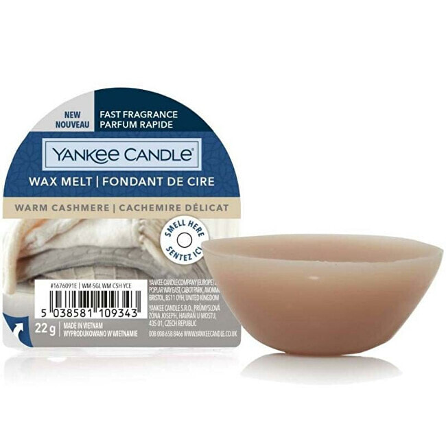 Yankee Candle Warm Cashmere New Wax Melt Ароматический воск с успокаивающим ароматом сандалового дерева и экзотического пачули 22 г