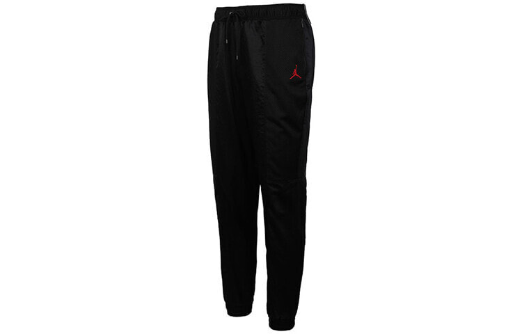 Jordan 缩口红色jumpman Logo运动长裤 男款 黑色 / Трендовая одежда Jordan Jumpman Logo AV1306-010