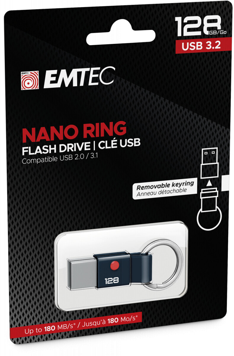 EMTEC ECMMD128GT103 - 128 GB - USB Type-A - 3.0 - 180 MB/s - Capless - Black
