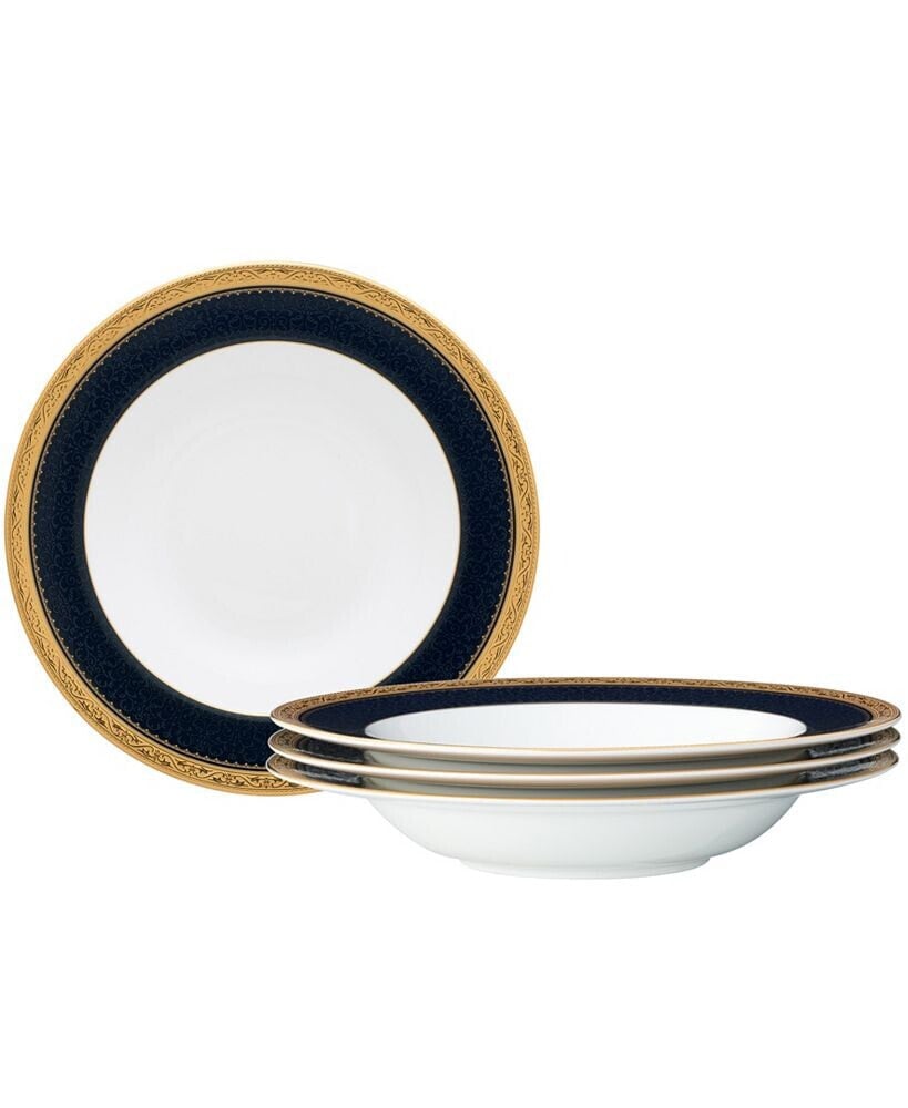 Noritake odessa Cobalt Gold Set of 4 Soup Bowls, Service For 4