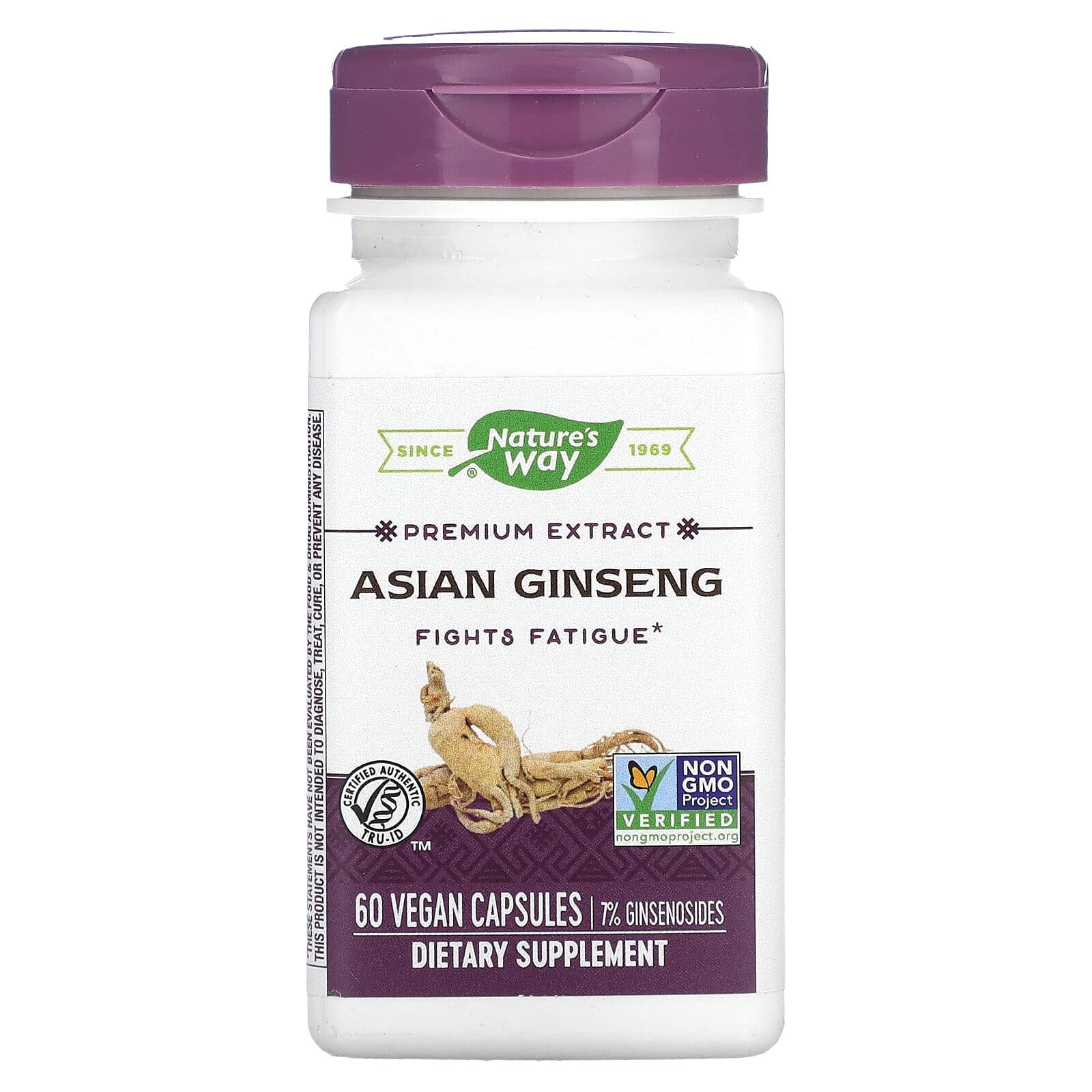 Premium Extract, Asian Ginseng, 60 Vegan Capsules