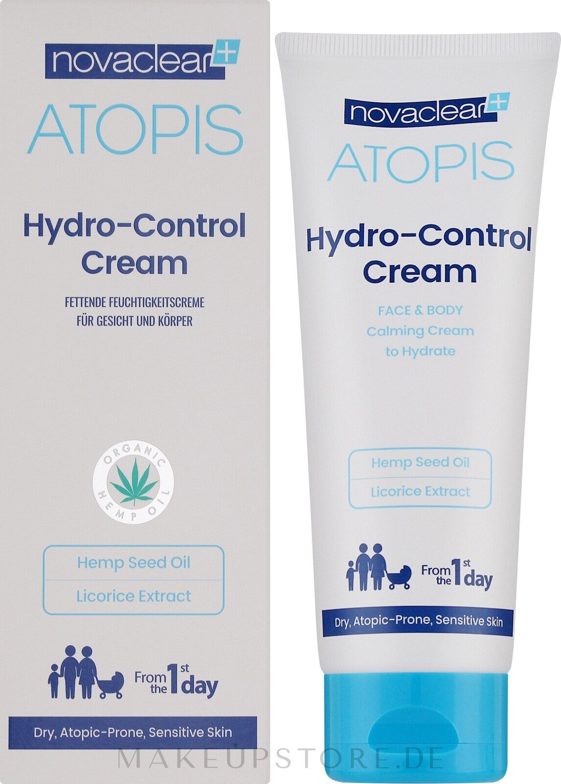 Feuchtigkeitsspendende Gesichts- und Körpercreme für trockene, atopische und empfindliche Haut - Novaclear Atopis Hydro-Control Cream