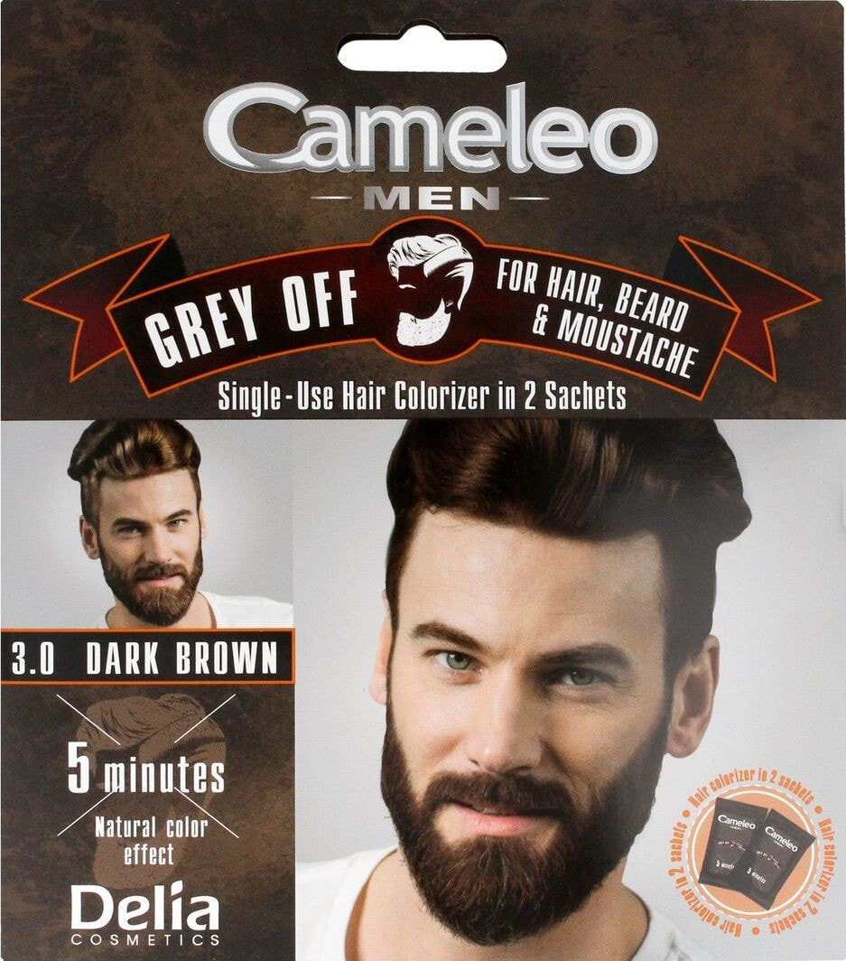 Delia Cosmetics Cameleo Men No. 3.0 Крем для окрашивания волос, бороды и усов, оттенок темно коричневый