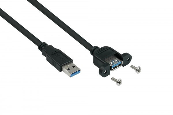 Good Connections UK30P-AEA-005S - 0.5 m - USB A - USB A - USB 3.2 Gen 1 (3.1 Gen 1) - 5000 Mbit/s - Black