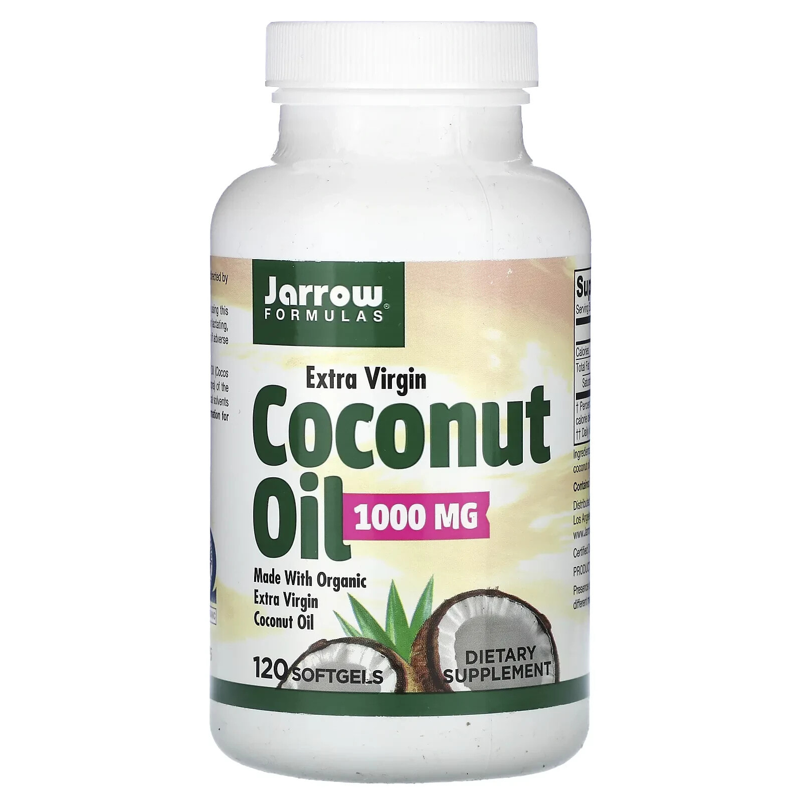 джэрроу формулас, кокосовое масло первого холодного отжима, 1000 мг, 120 капсул