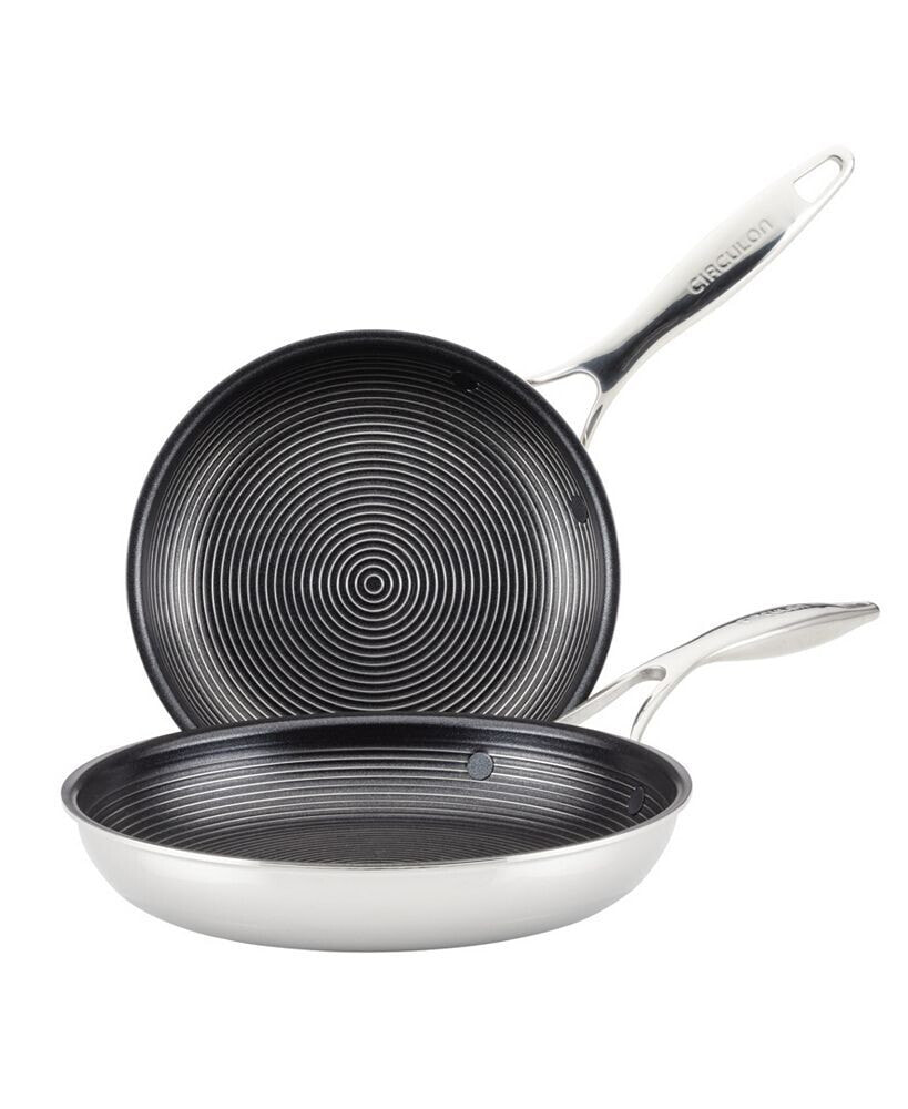 Circulon steelShield C-Series Tri-Ply Clad Nonstick Frying Pan Set, 2-Piece, Silver