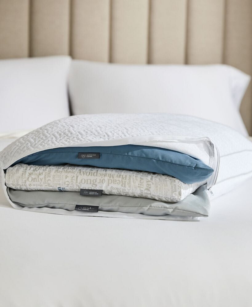 Brookstone 3 Layer Adjust Allergy Friendly Fill Pillow, 18.5 x 26.5