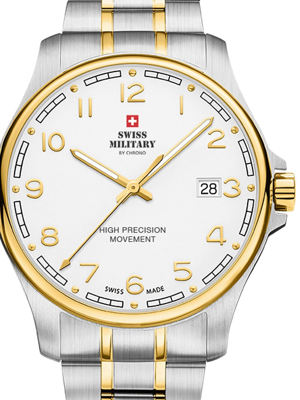 Мужские наручные часы с серебряным браслетом Swiss Military SM30200.20 Mens 39mm 5ATM