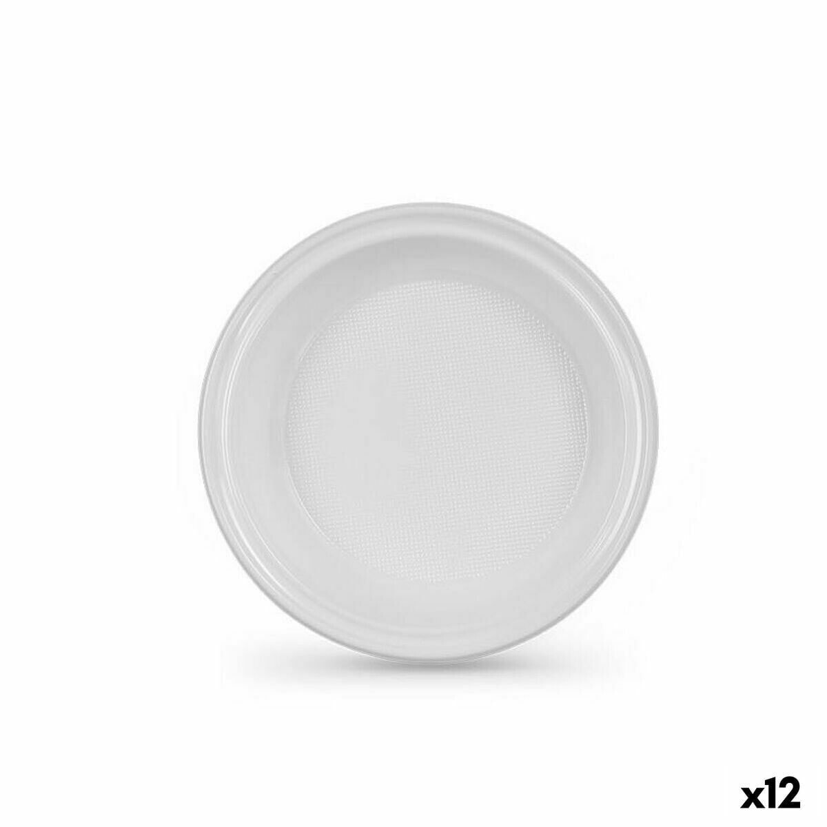 Set of reusable plates Algon White Plastic 20,5 x 3 cm (36 Units)