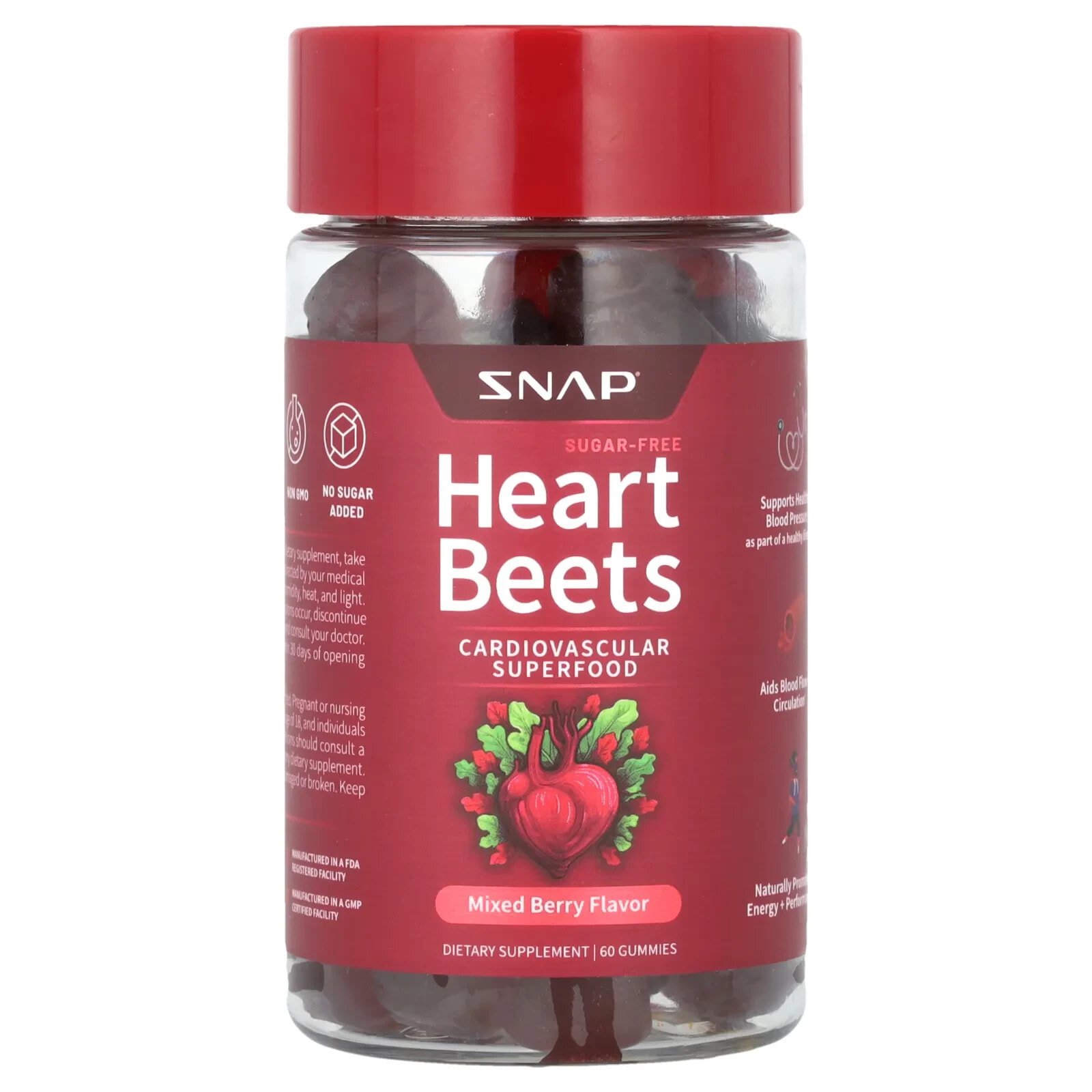 Heart Beets, Mixed Berry, 60 Gummies