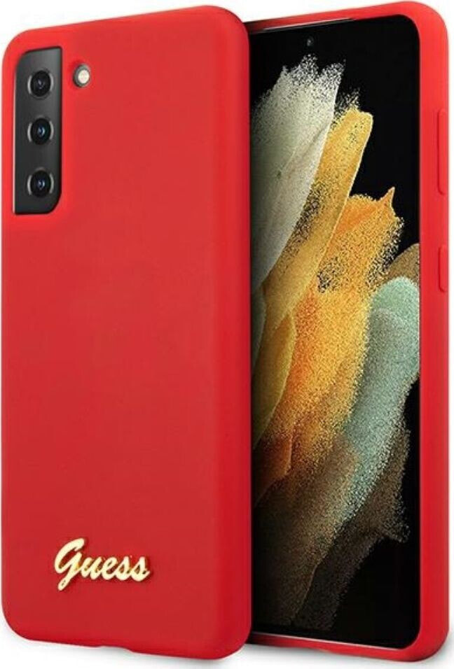 Guess Guess GUHCS21MLSLMGRE S21+ G996 czerwony/red hardcase Silicone Script Metal Logo