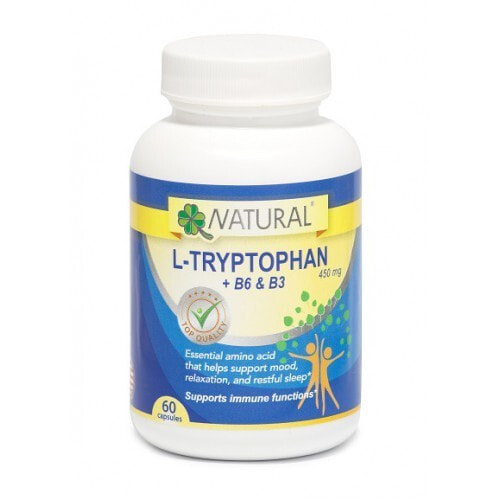 Natural SK L-tryptophan + B6 B3 Комплекс с L-триптофаном и витаминами В6 и В3 450 мг капсул