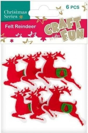Craft with Fun Decorative ornament felt reindeer, 6 elements
