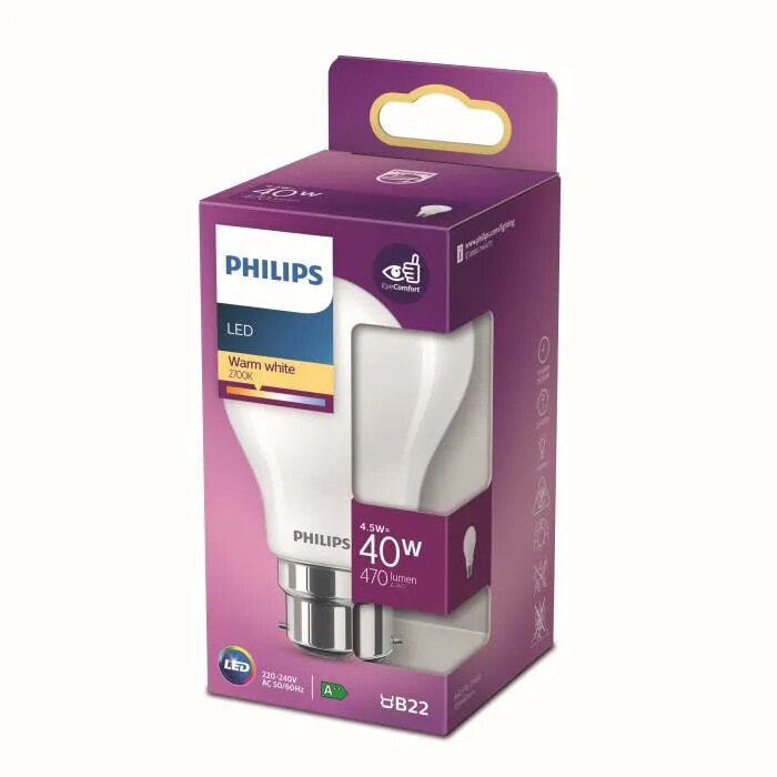 Philips 8718699762476 LED лампа 4,5 W B22 A++