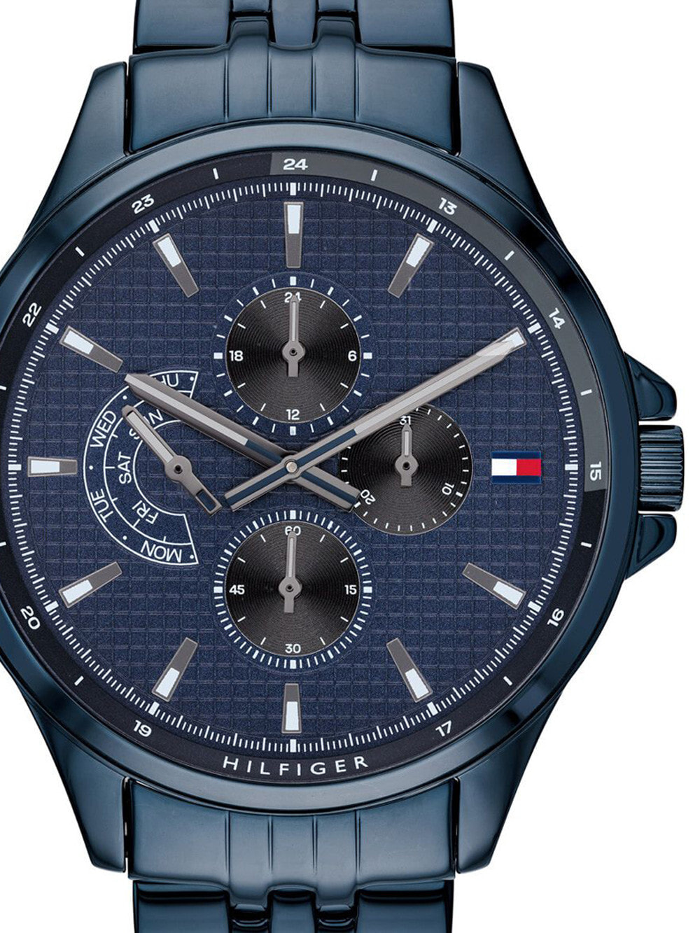 Мужские наручные часы с синим браслетом Tommy Hilfiger 1791618 Shawn Mens 44mm 5ATM