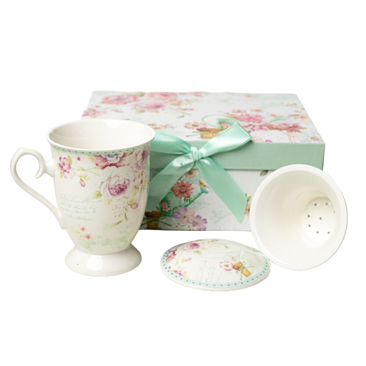 Set of Mugs with Saucers Romimex White Ceramic 24 x 12 x 13 cm