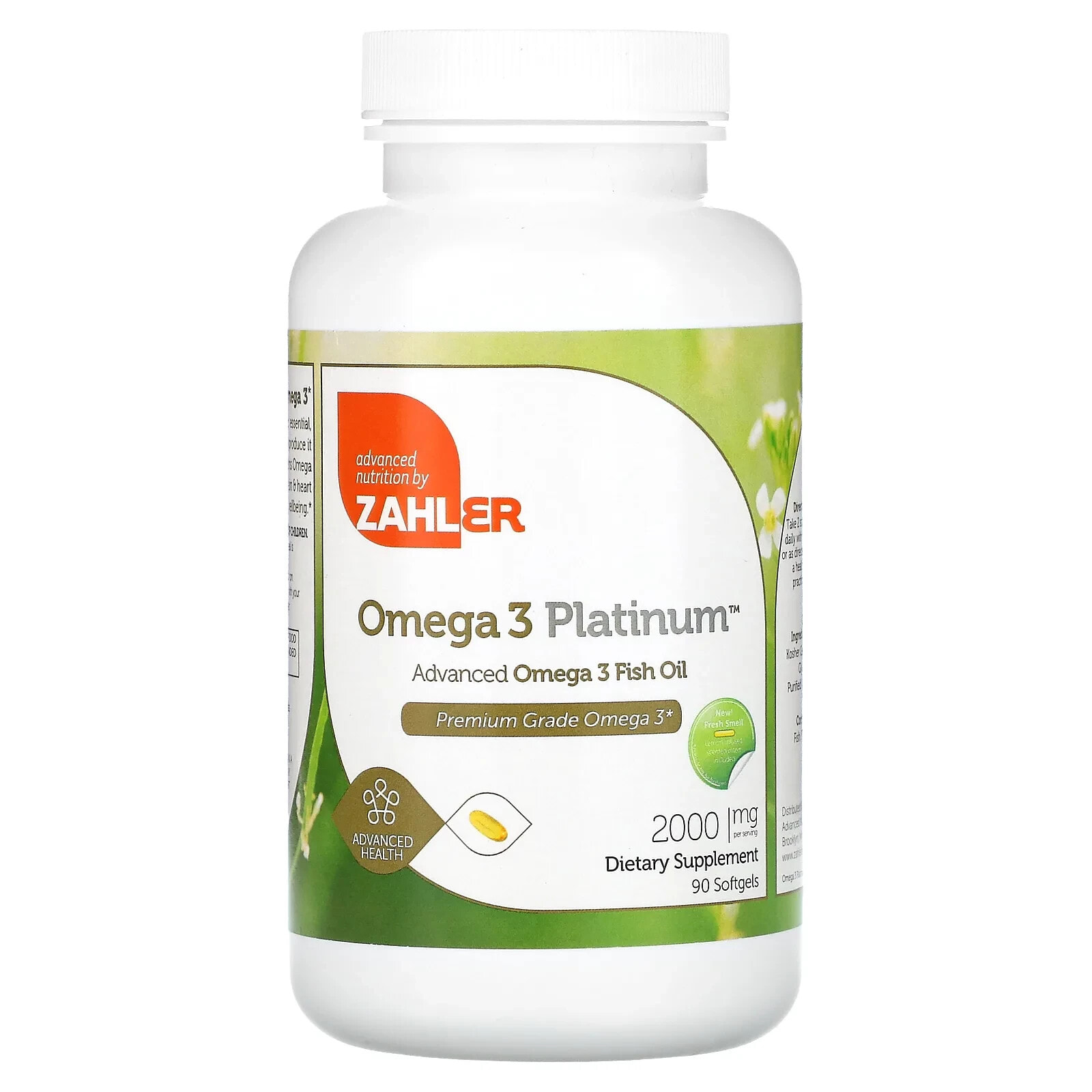 Zahler, Omega 3 Platinum, улучшенный рыбий жир с омега-3, 1000 мг, 180 гелевых капсул
