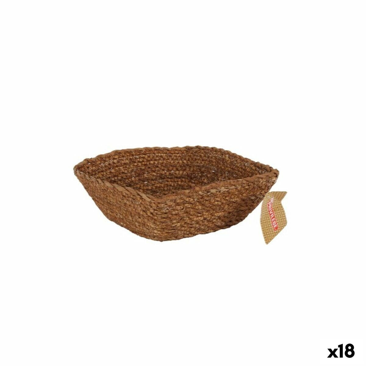 Multi-purpose basket Privilege wicker Squared 17 x 17 x 7 cm (18 Units)