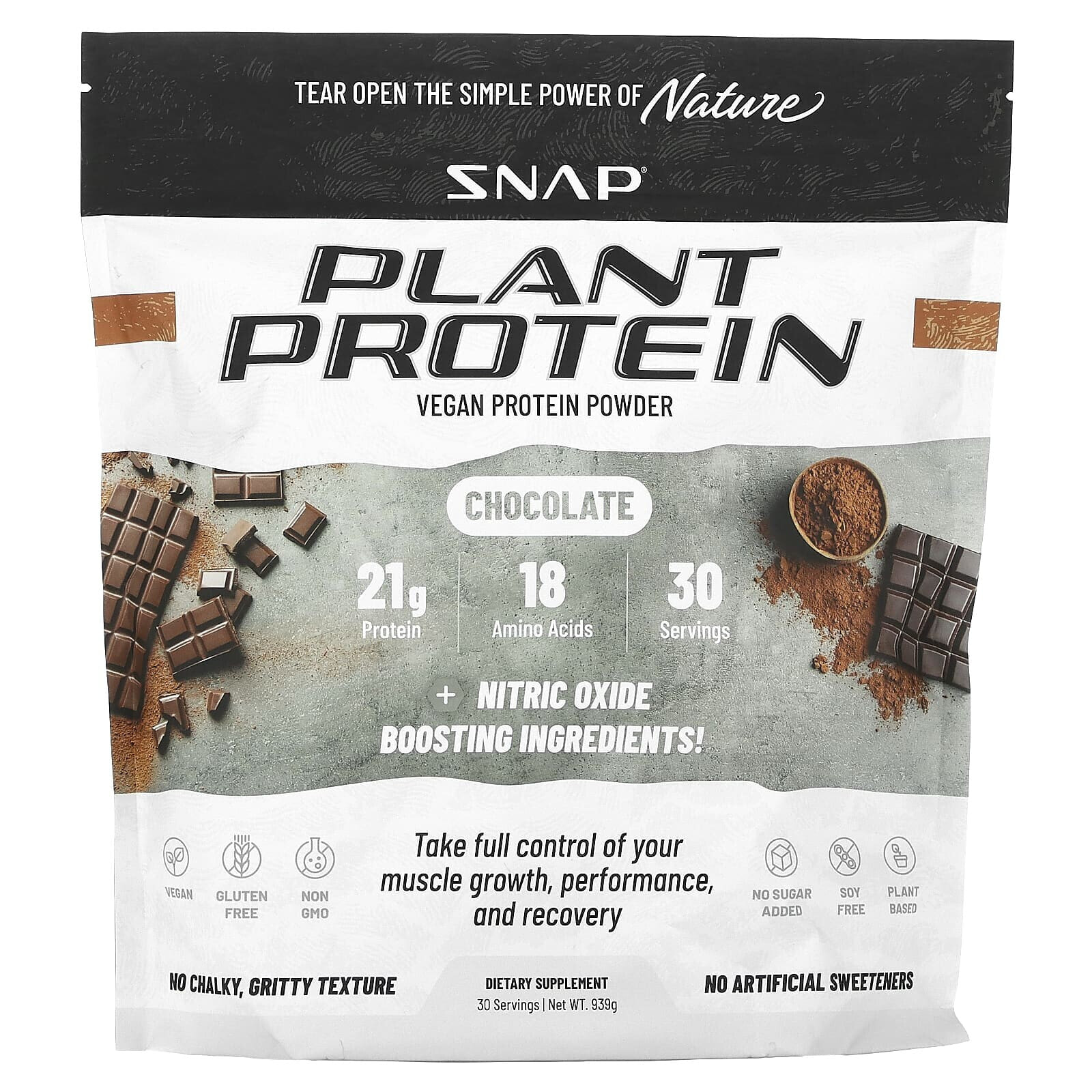 Snap Supplements, Plant Protein, Vegan Protein Powder, Banana, 853 g
