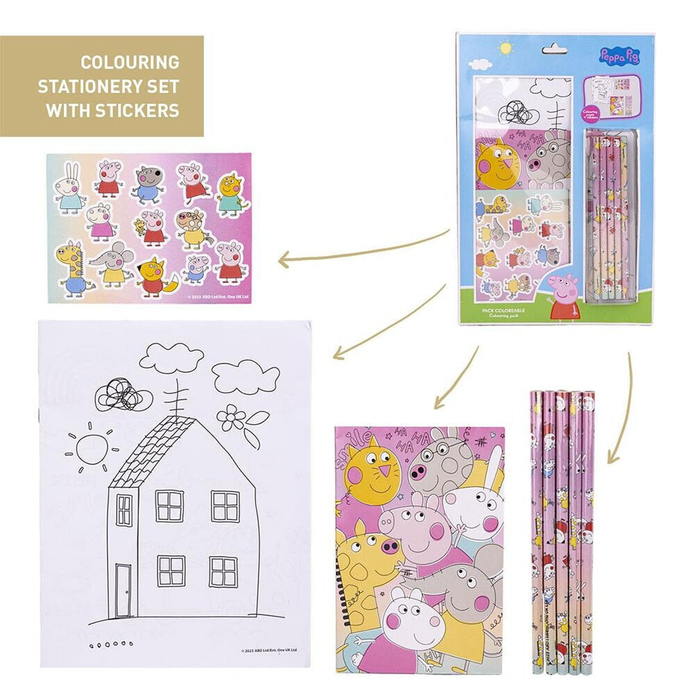 CERDA GROUP Peppa Pig Coloreable Stationery Set