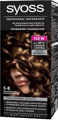 Syoss Permanent Hair Color 5-8 Стойкая краска для волос, оттенок светло-каштановый