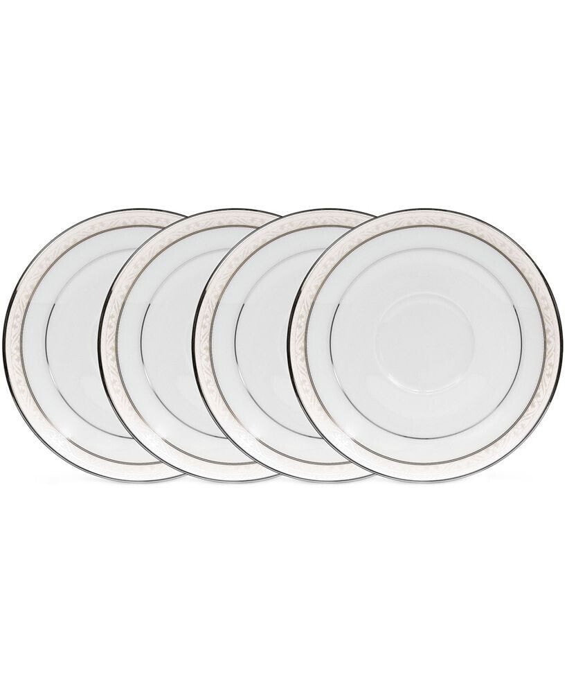 Noritake montvale Platinum Set of 4 Saucers, Service For 4