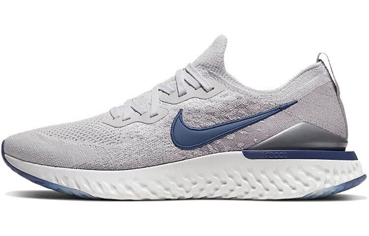 Nike Epic React Flyknit 2 运动 防滑 低帮 跑步鞋 男款 灰藏青 / Кроссовки Nike Epic React BQ8928-015