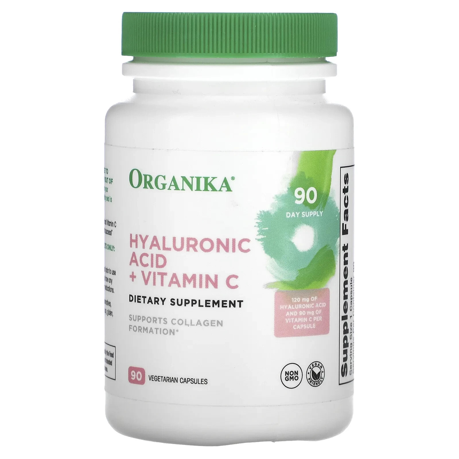 Органика, Hyaluronic Acid + Vitamin C, 90 Vegetarian Capsules