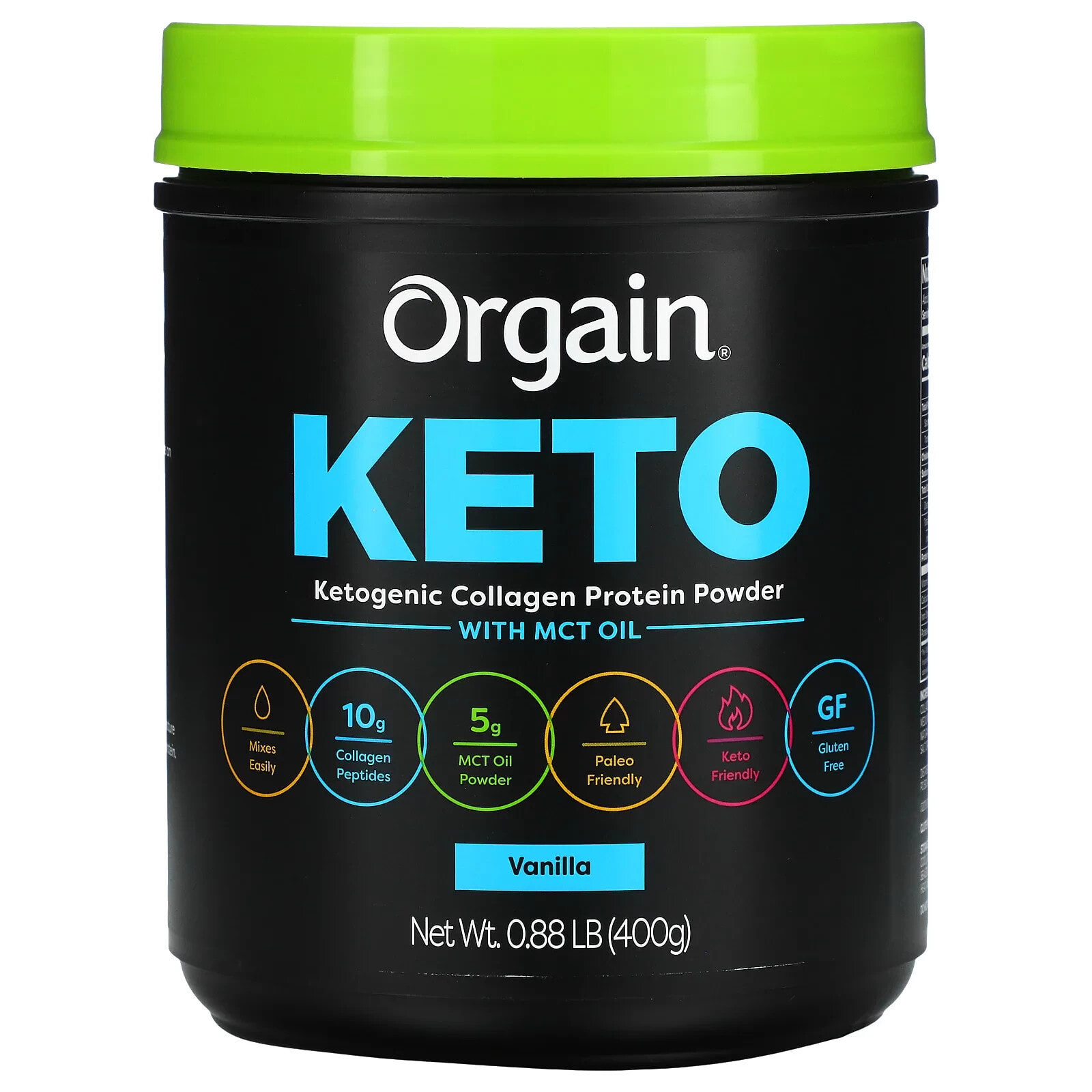Keto Collagen Protein Powder, Vanilla Bean, 14.1 oz (400 g)
