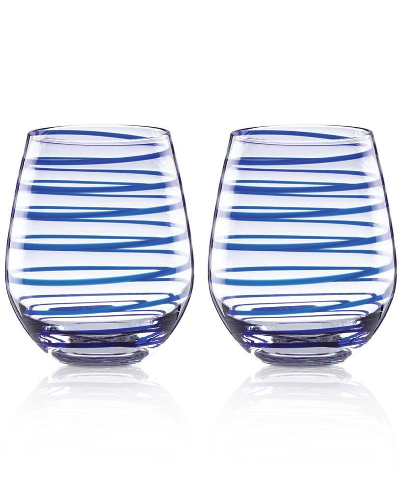 Charlotte Street Collection 2-Pc. Stemless Wine Glasses Set